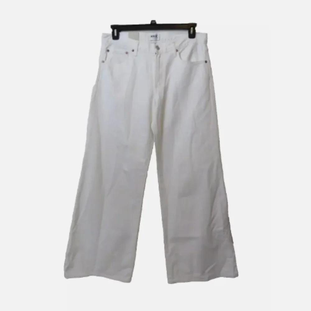 Agolde White Wide-Leg Flare Jeans - Picture 2 of 9